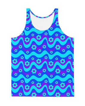 Flower Power Blue Tank Top