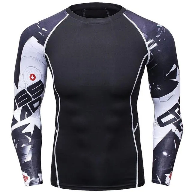 Ghost 3 Long Sleeve No Gi BJJ Compression Rash Guard, Leggings & Shorts for Jiu Jitsu, MMA, Grappling & Wrestling Kit