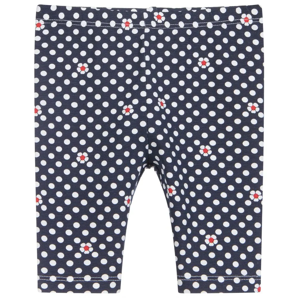 Girls Blue Cotton Leggings