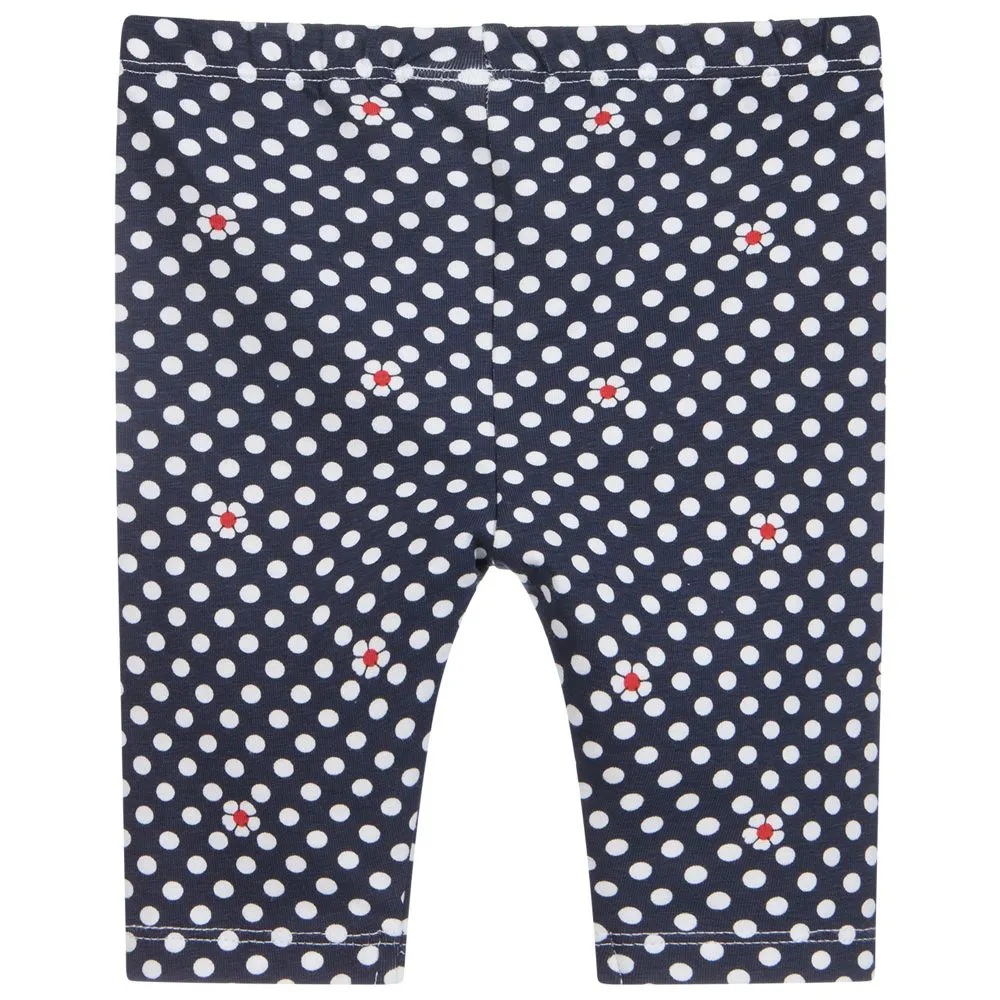 Girls Blue Cotton Leggings