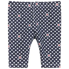 Girls Blue Cotton Leggings