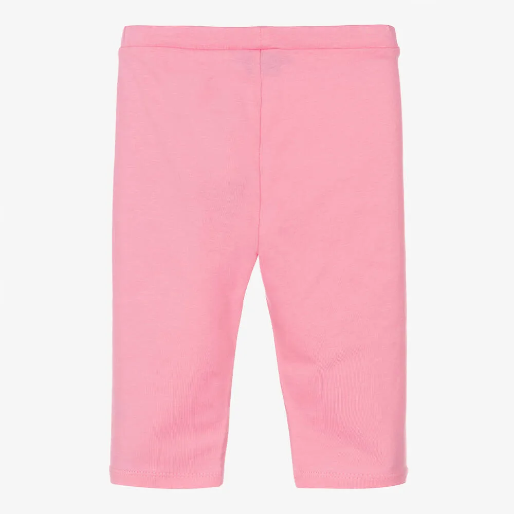 Girls Pink Cotton Balmain Leggings