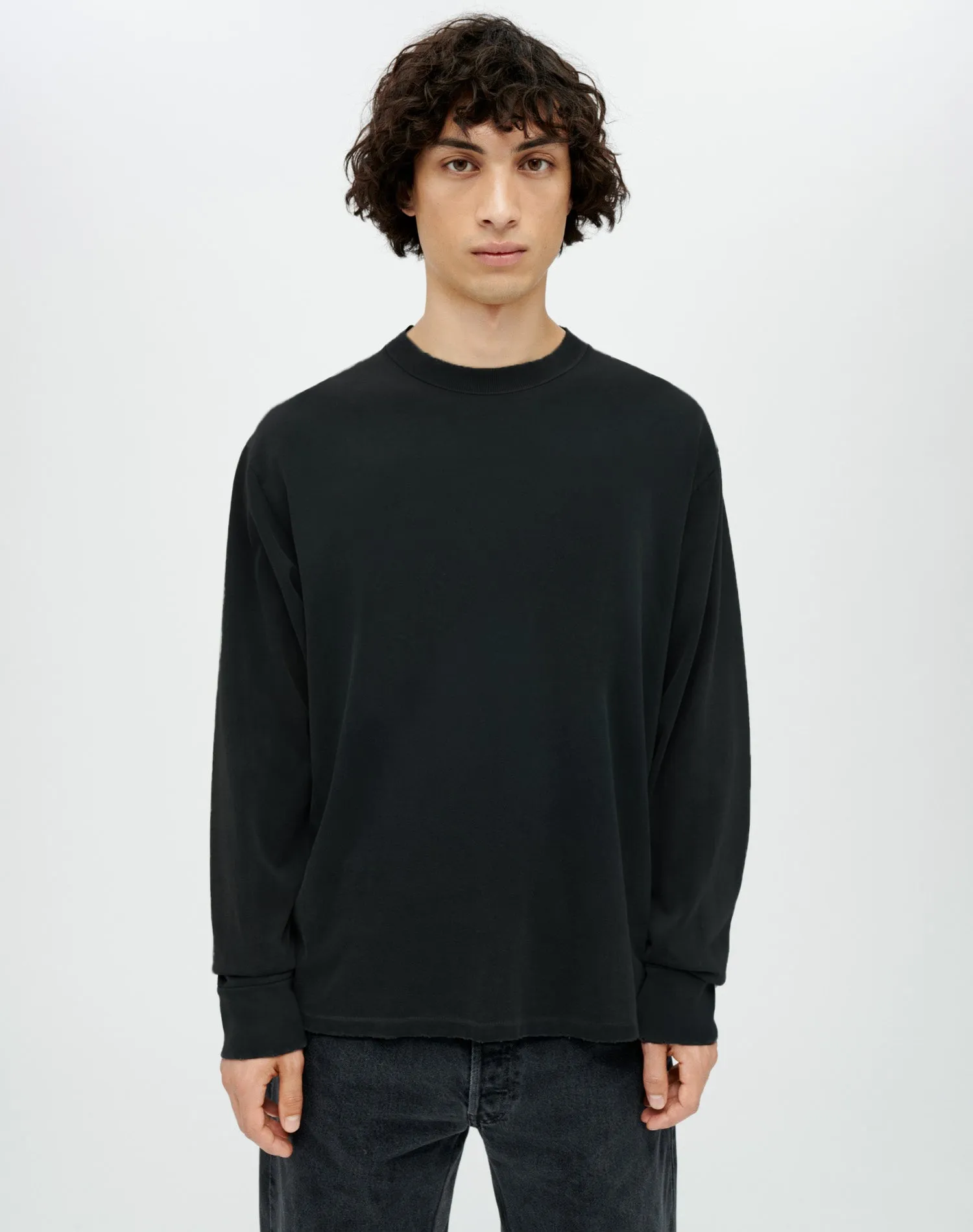 Hanes Loose Long Sleeve Tee - Aged Black