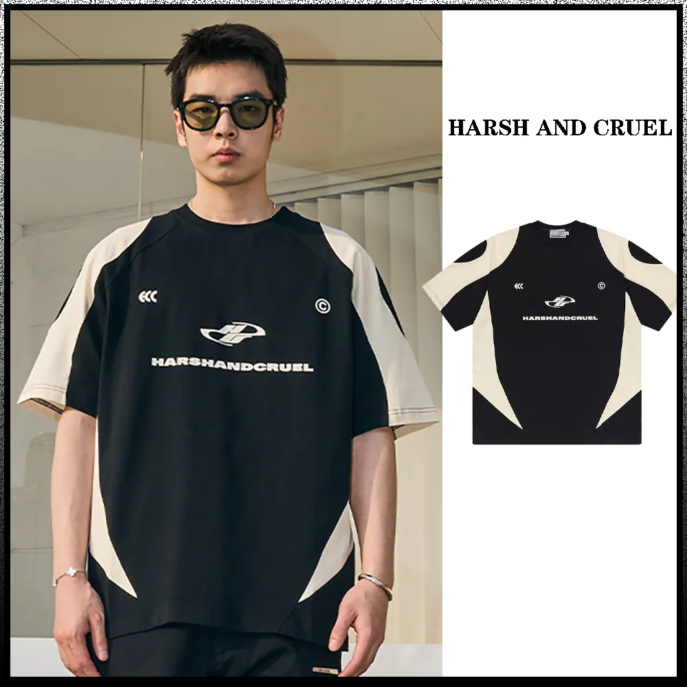 HARSH AND CRUEL  |Crew Neck Unisex Sweat Street Style Cotton Short Sleeves