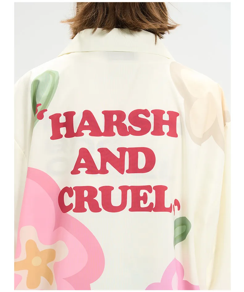 HARSH AND CRUEL  |Unisex Street Style Short Sleeves Oversized Logo Shirts