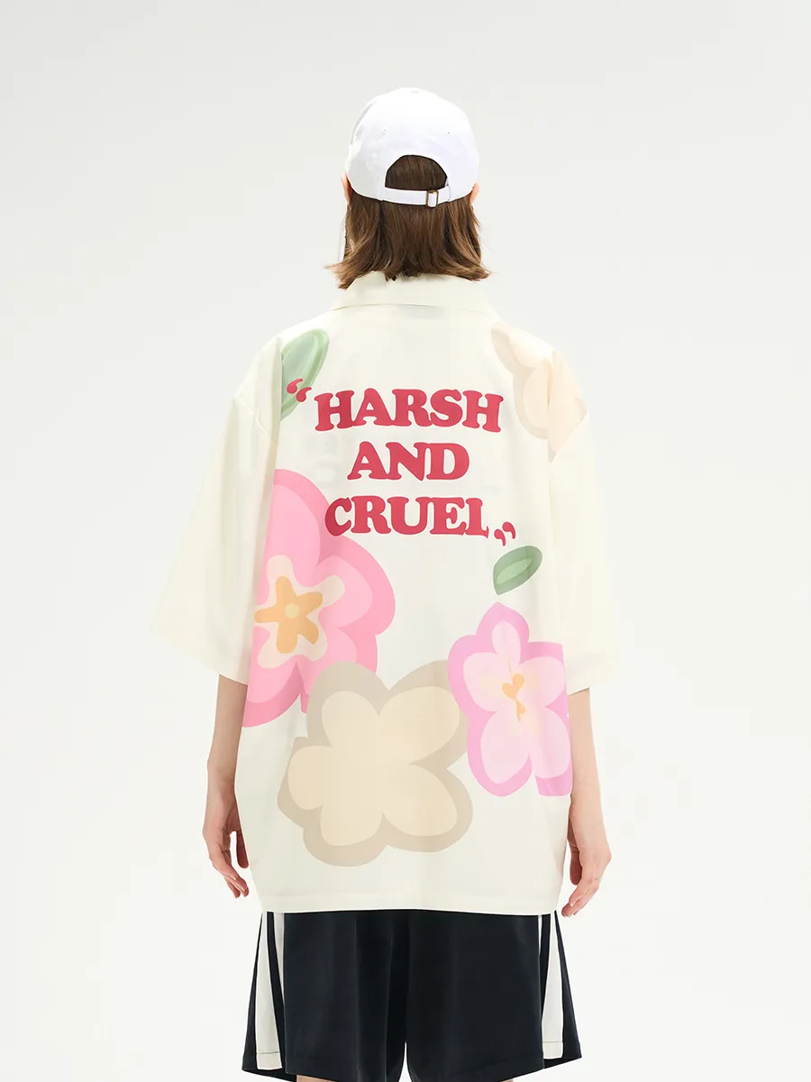 HARSH AND CRUEL  |Unisex Street Style Short Sleeves Oversized Logo Shirts