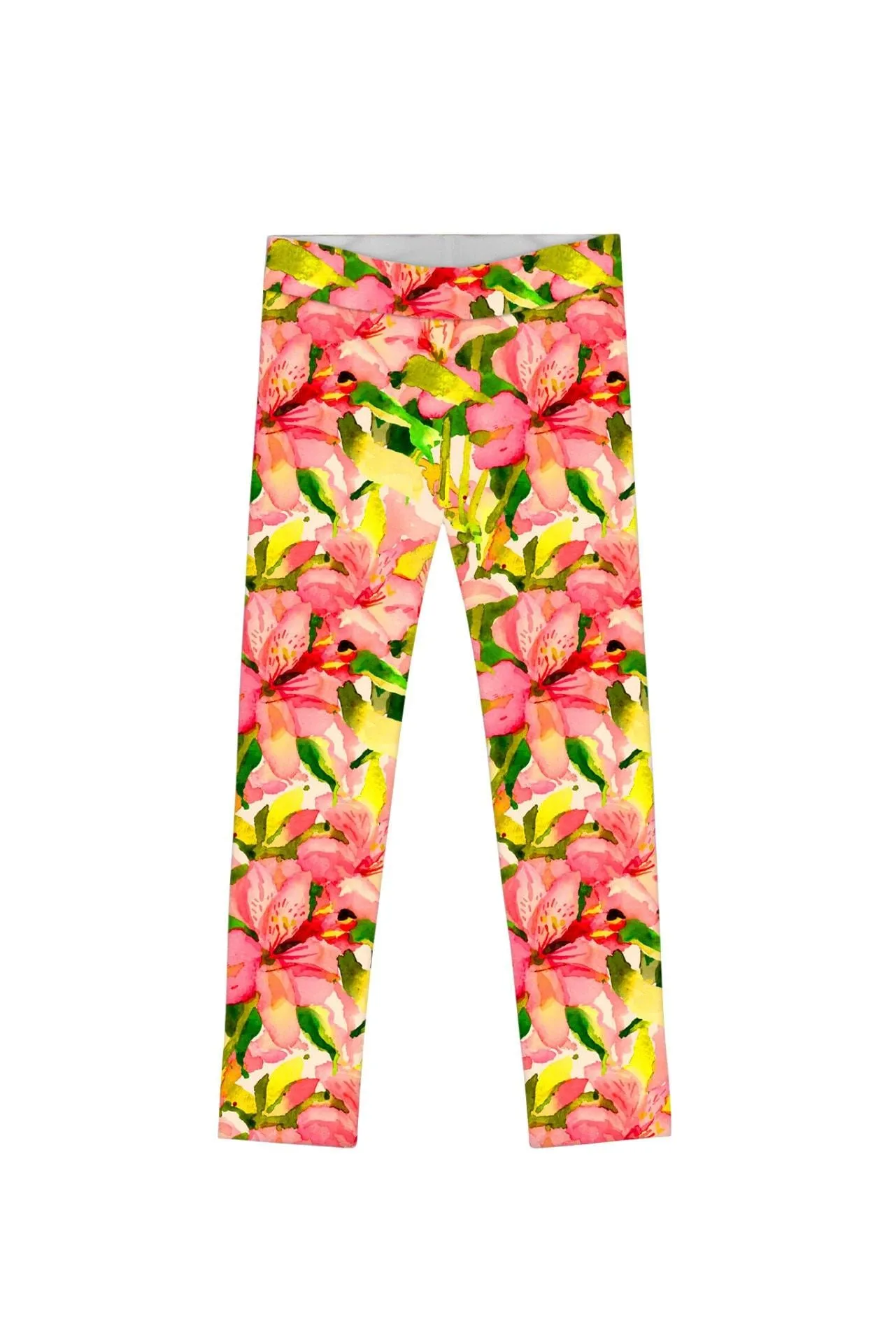 Havana Flash Lucy Colorful Floral Print Knit Leggings - Girls