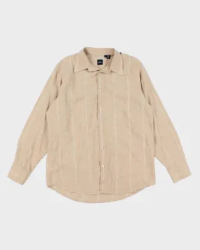 Hugo Boss Beige Patterned Striped Shirt - L