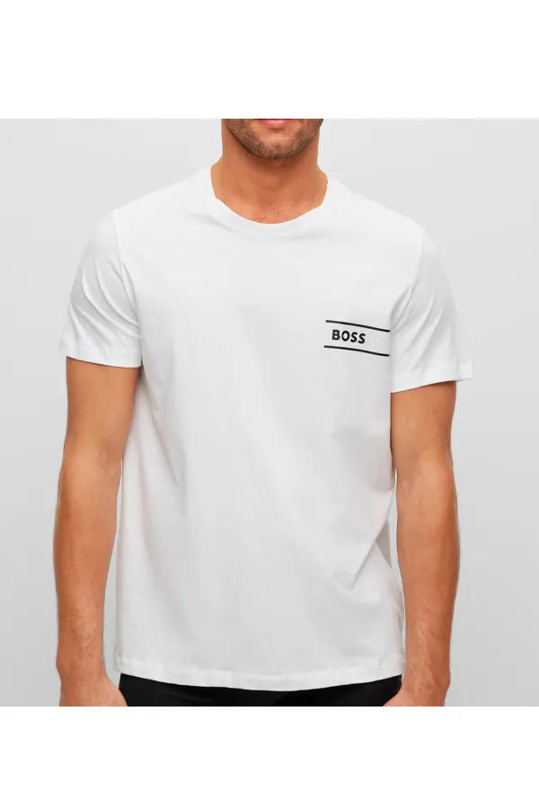 Hugo Boss Contrast Logo Tee White