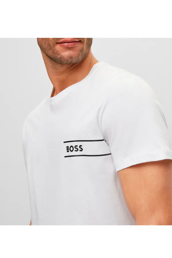 Hugo Boss Contrast Logo Tee White