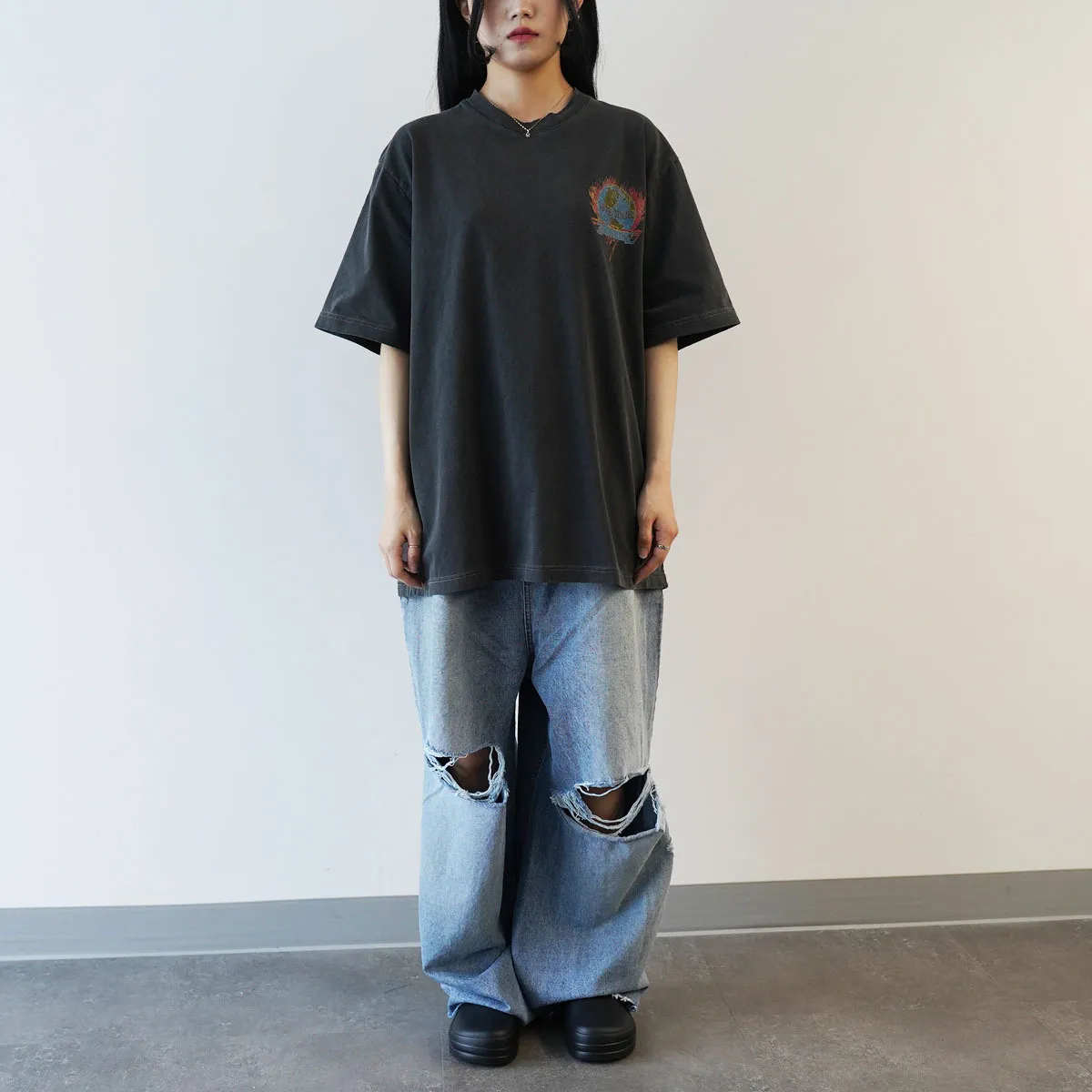 IONSEOUL  |Crew Neck Unisex Street Style Cotton Short Sleeves Oversized