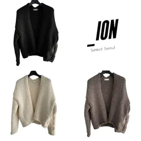 IONSEOUL  |Unisex Street Style Plain Oversized Cardigans