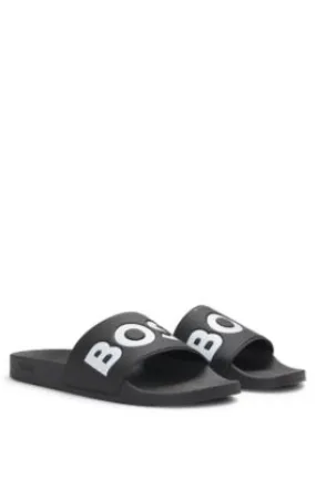 Italian-made slides with large logo detail