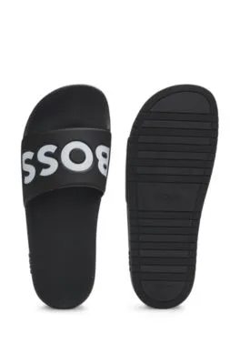 Italian-made slides with large logo detail