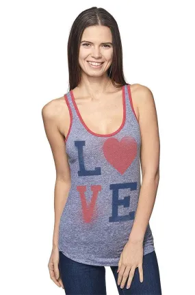 Jack Of All Trades Love Triblend Tank Top In Grey/Card