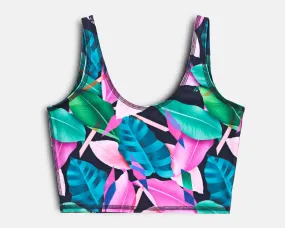 Jade Crop Yoga Top - Fiji Garden print