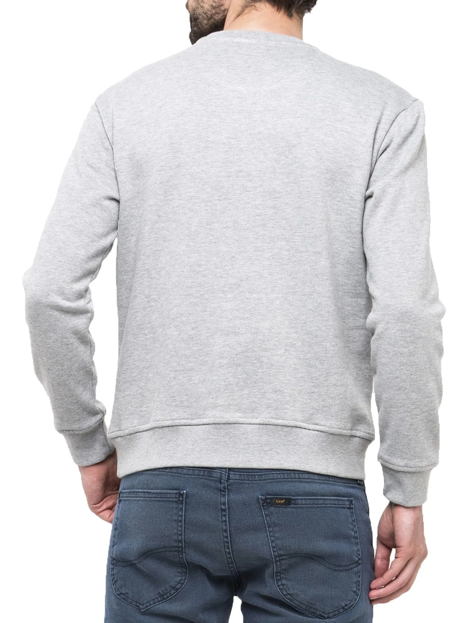 Lee Crew Neck Logo Sweatshirt Grey Melange