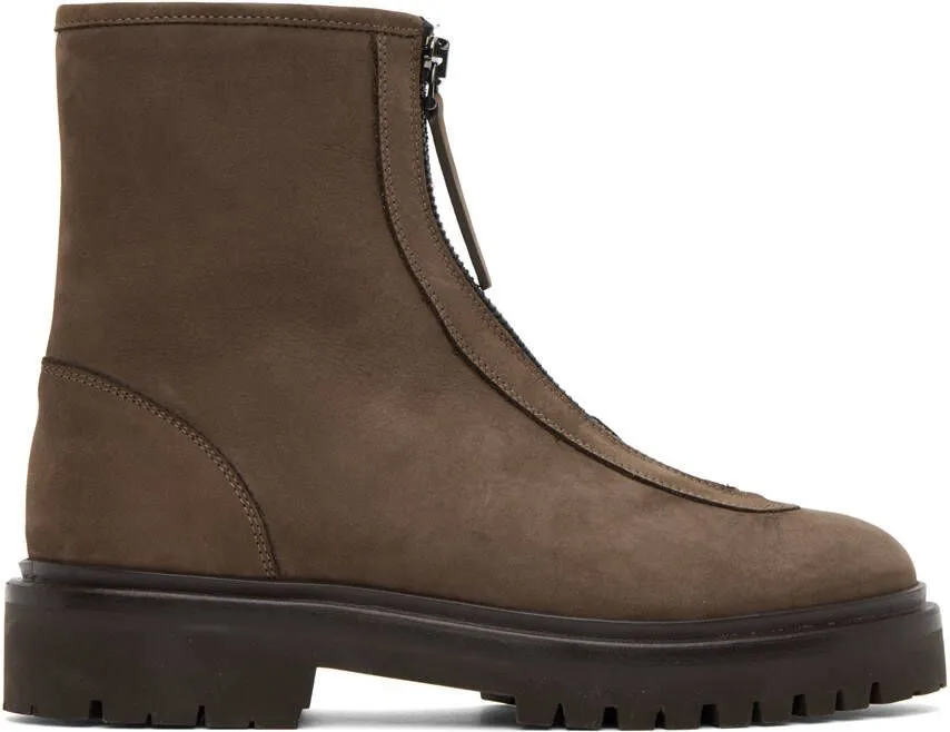 Legres Brown Nubuck Ankle Boots