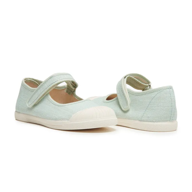 Linen Mary Jane Sneakers in Mint