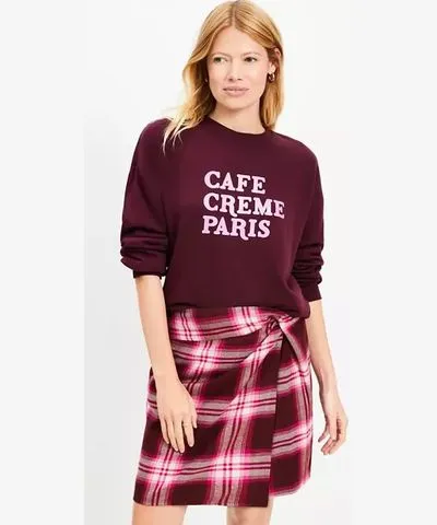 Loft Petite Cafe Creme Paris Sweatshirt