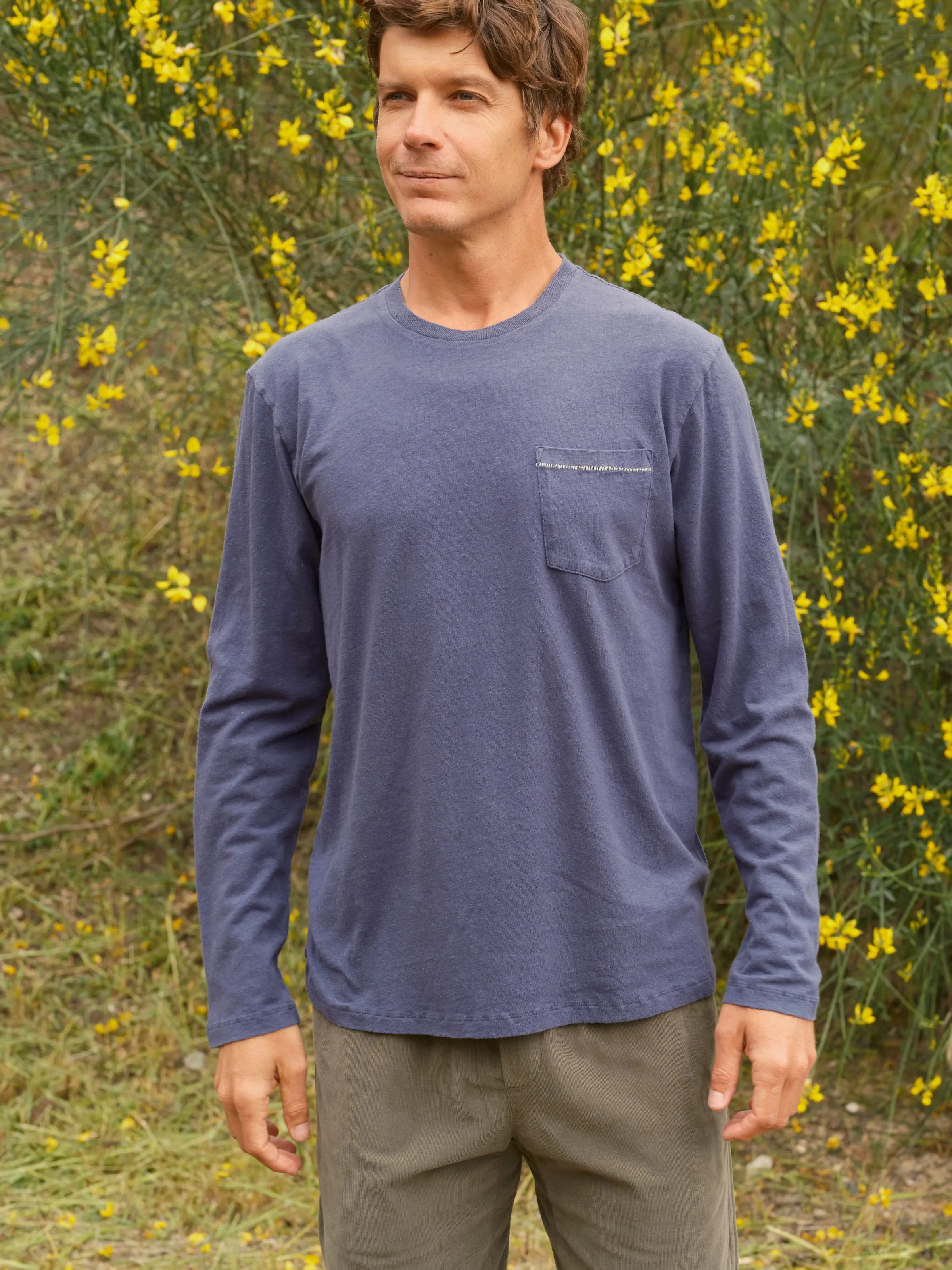 Long Sleeve Hemp Pocket Tee