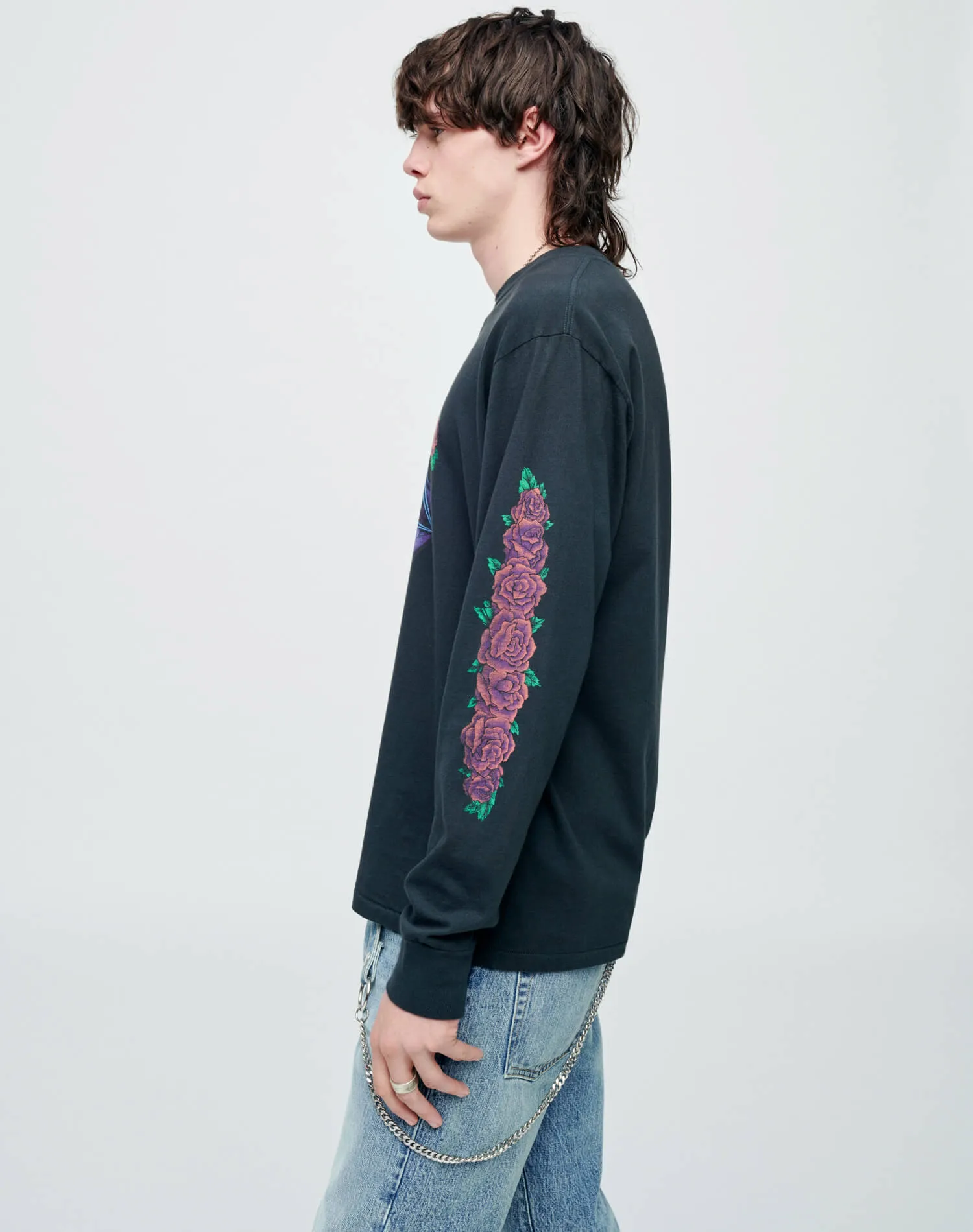 Loose Long Sleeve Cosmic Rose - Aged Black