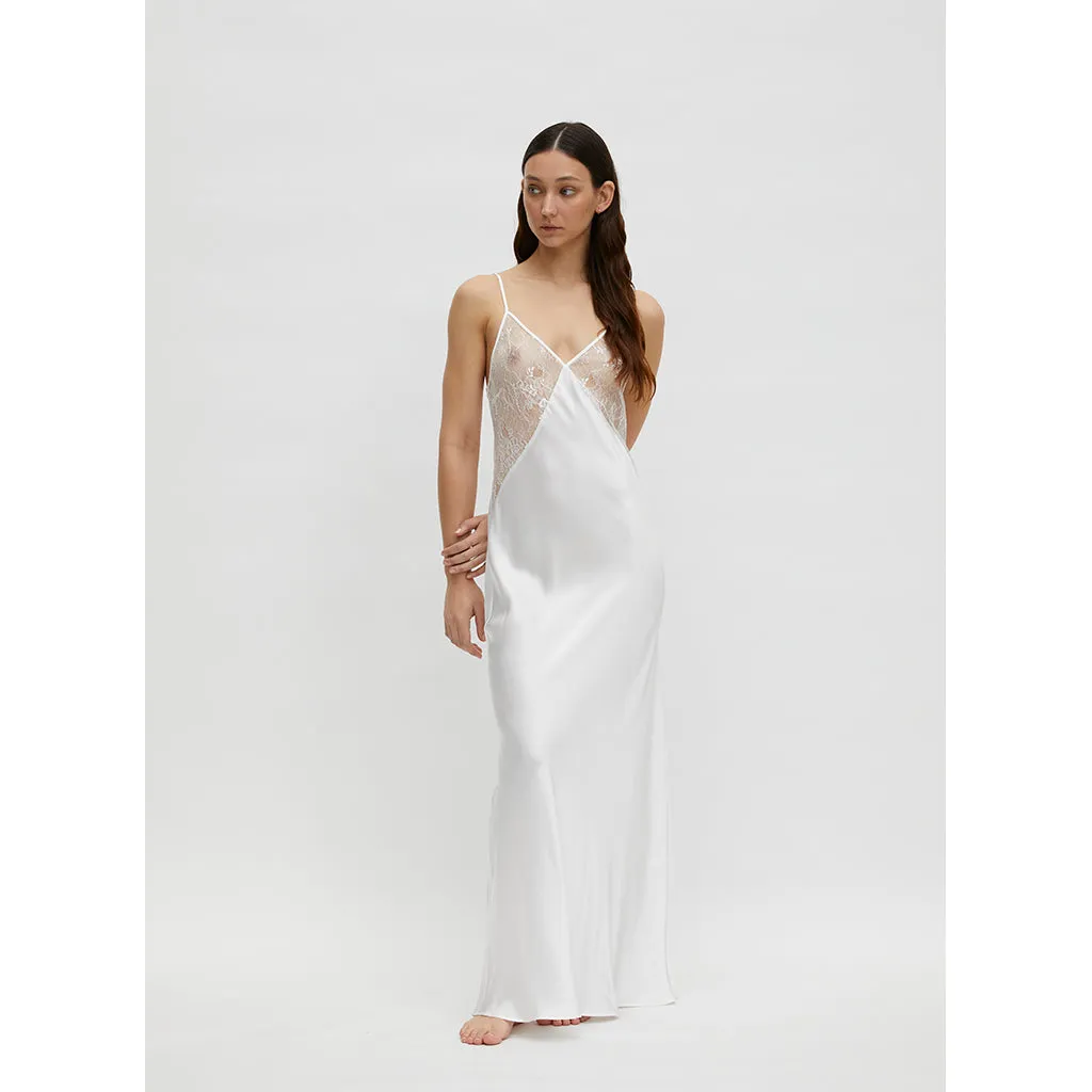 Maison Essentiele Lace 90 It Girl Maxi Slip Off White