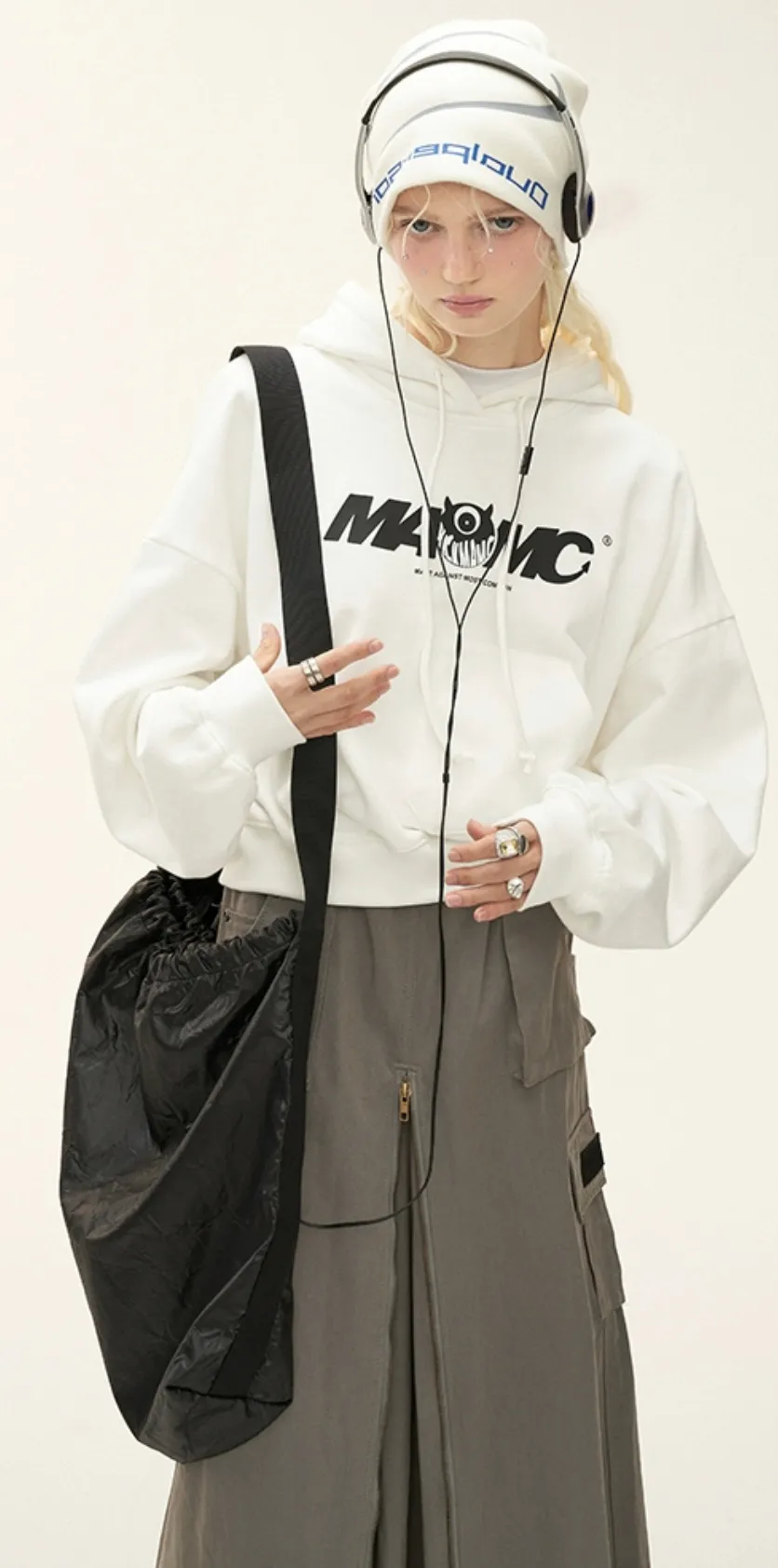 MAMC  |Unisex Street Style Long Sleeves Oversized Logo Sweatshirts