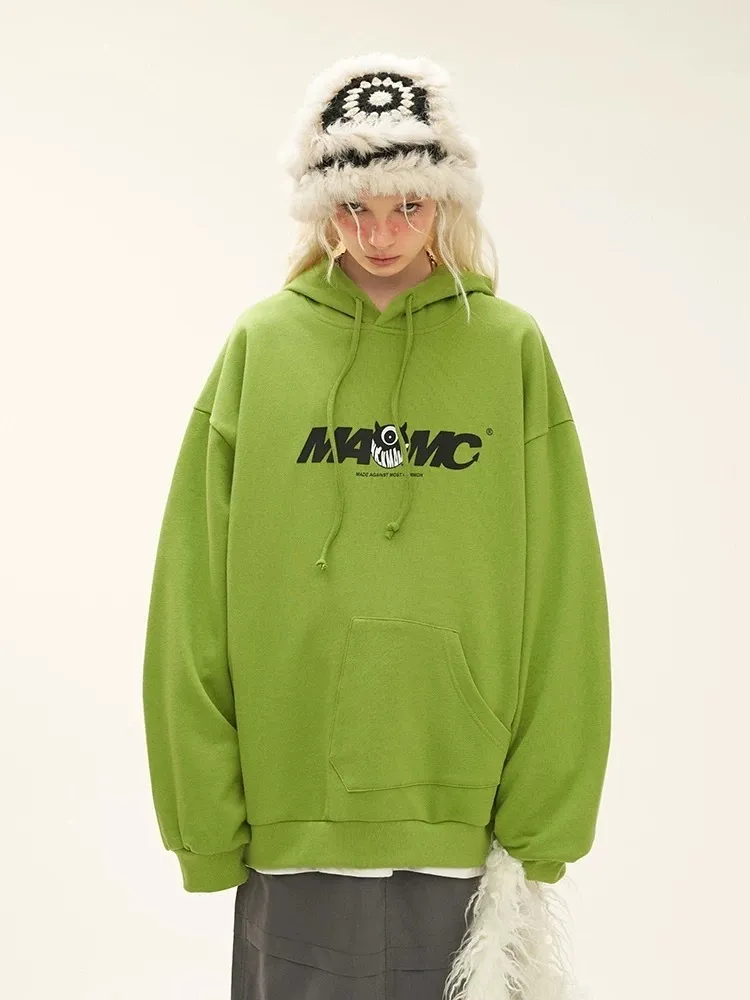 MAMC  |Unisex Street Style Long Sleeves Oversized Logo Sweatshirts