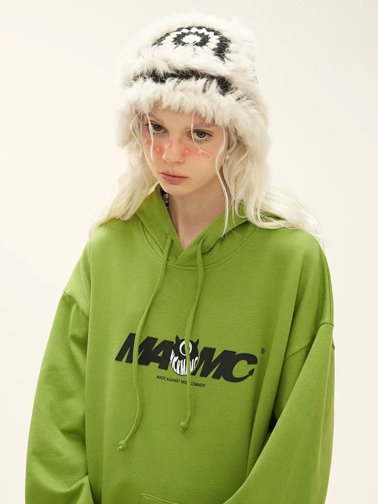 MAMC  |Unisex Street Style Long Sleeves Oversized Logo Sweatshirts