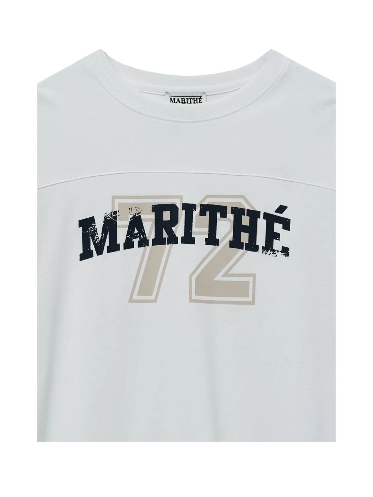 Marithe + Francois Girbaud  |Street Style U-Neck Cotton Short Sleeves Oversized Logo