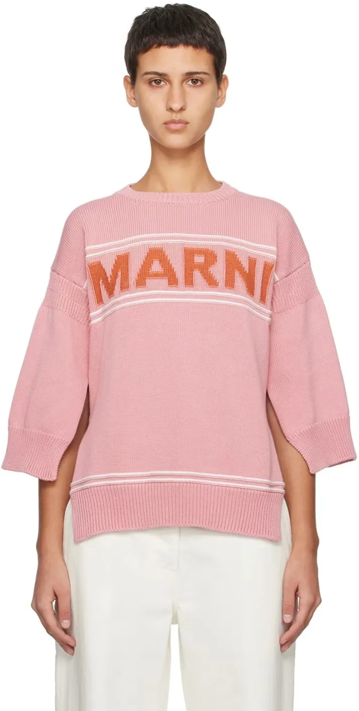 MARNI  |Crew Neck Casual Style Rib Dolman Sleeves Cropped Plain