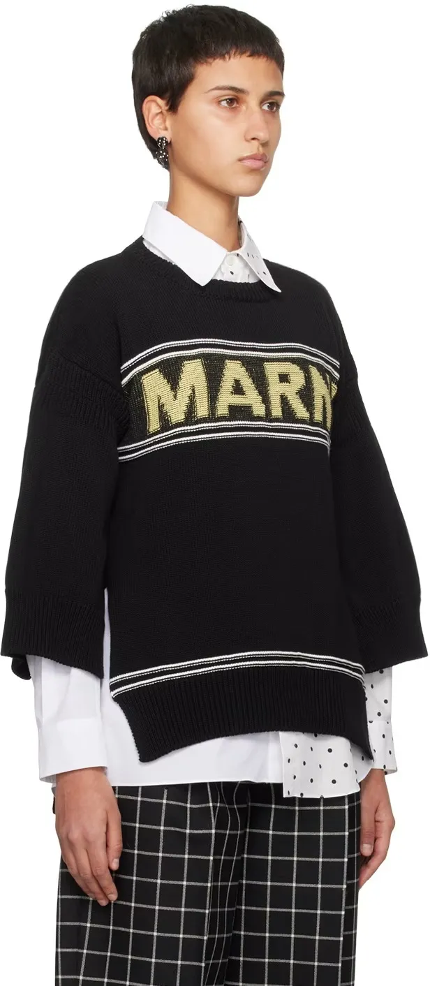 MARNI  |Crew Neck Casual Style Rib Dolman Sleeves Cropped Plain