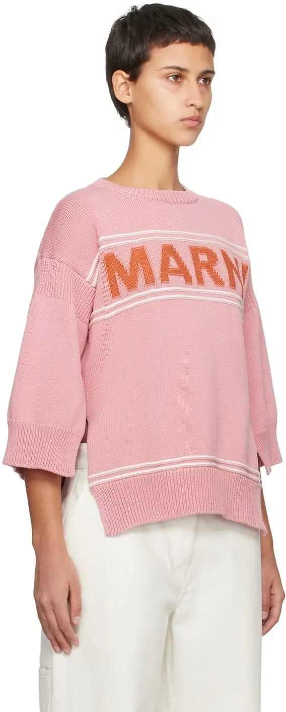 MARNI  |Crew Neck Casual Style Rib Dolman Sleeves Cropped Plain