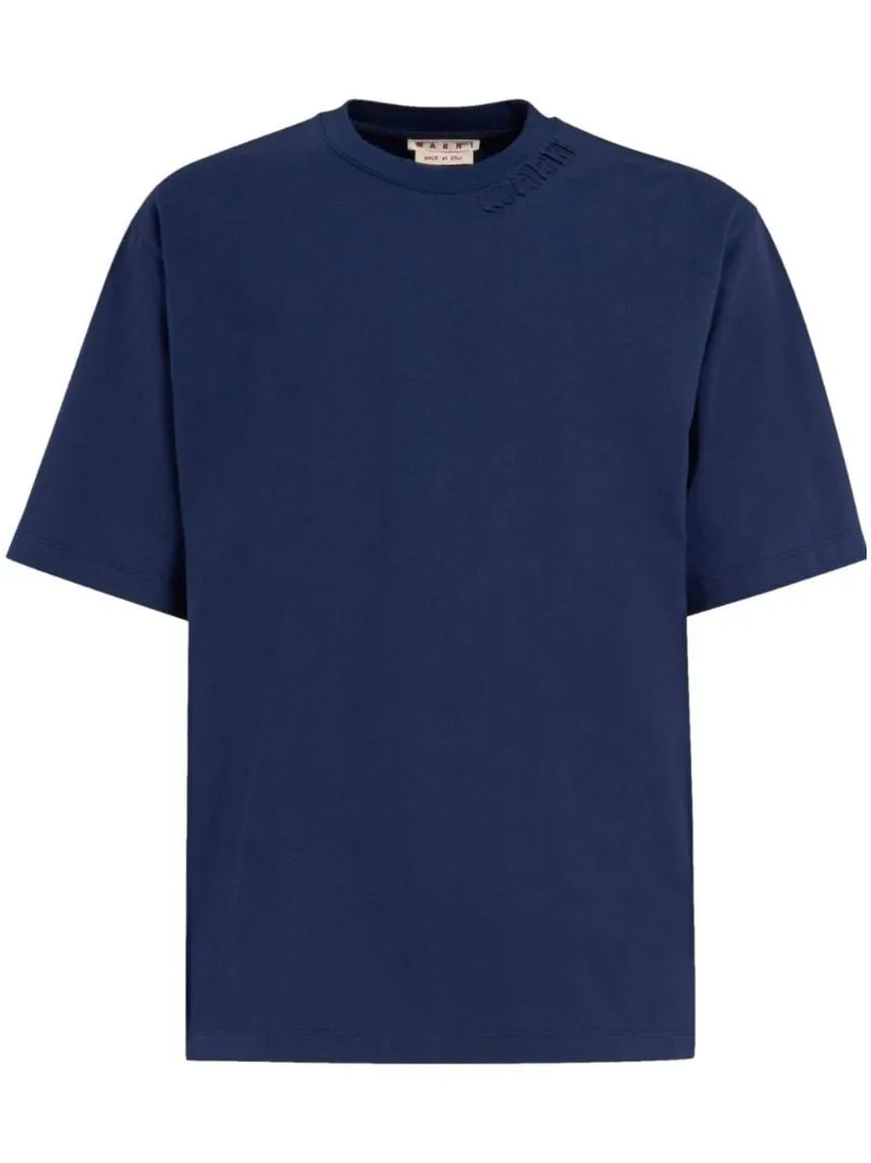 MARNI  |Crew Neck Plain Cotton Short Sleeves Oversized Logo