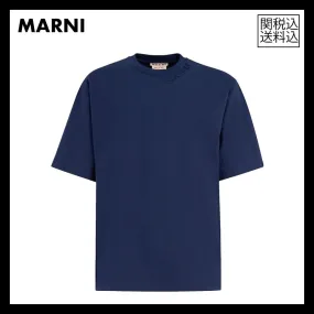 MARNI  |Crew Neck Plain Cotton Short Sleeves Oversized Logo