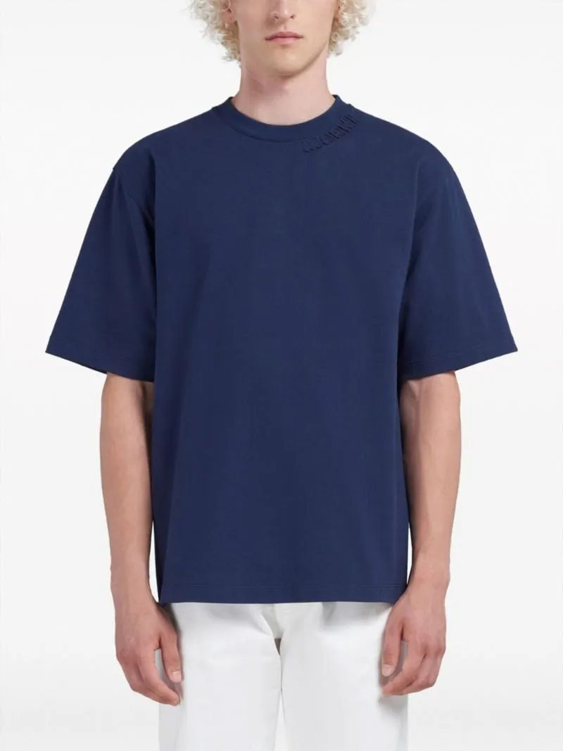 MARNI  |Crew Neck Plain Cotton Short Sleeves Oversized Logo