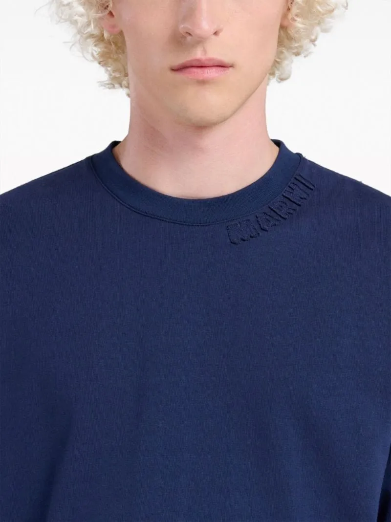 MARNI  |Crew Neck Plain Cotton Short Sleeves Oversized Logo