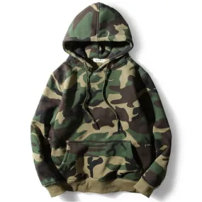 Military Male Army Green Hoodie / Fashion Camouflage Fleece Hoodies for Men