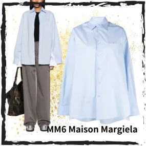 MM6 Maison Margiela  |Casual Style Street Style Long Sleeves Plain Cotton