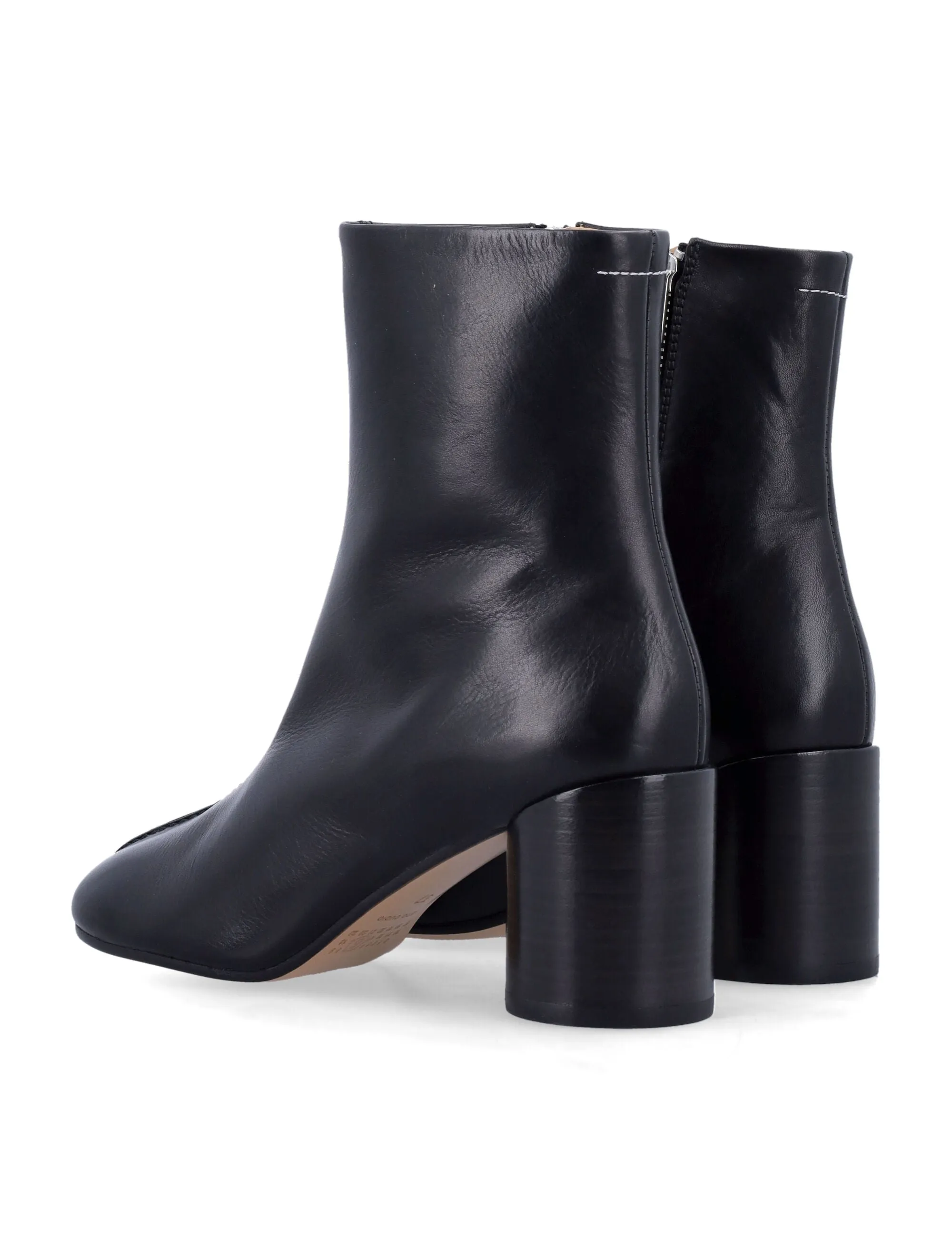 MM6 MAISON MARGIELA Tabi Ankle Boots with Cylindrical Heel - 7cm Height