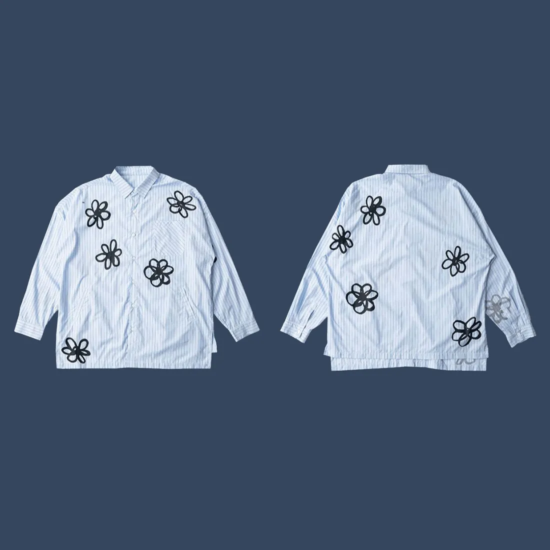 MODITEC  |Flower Patterns Unisex Street Style Long Sleeves Cotton