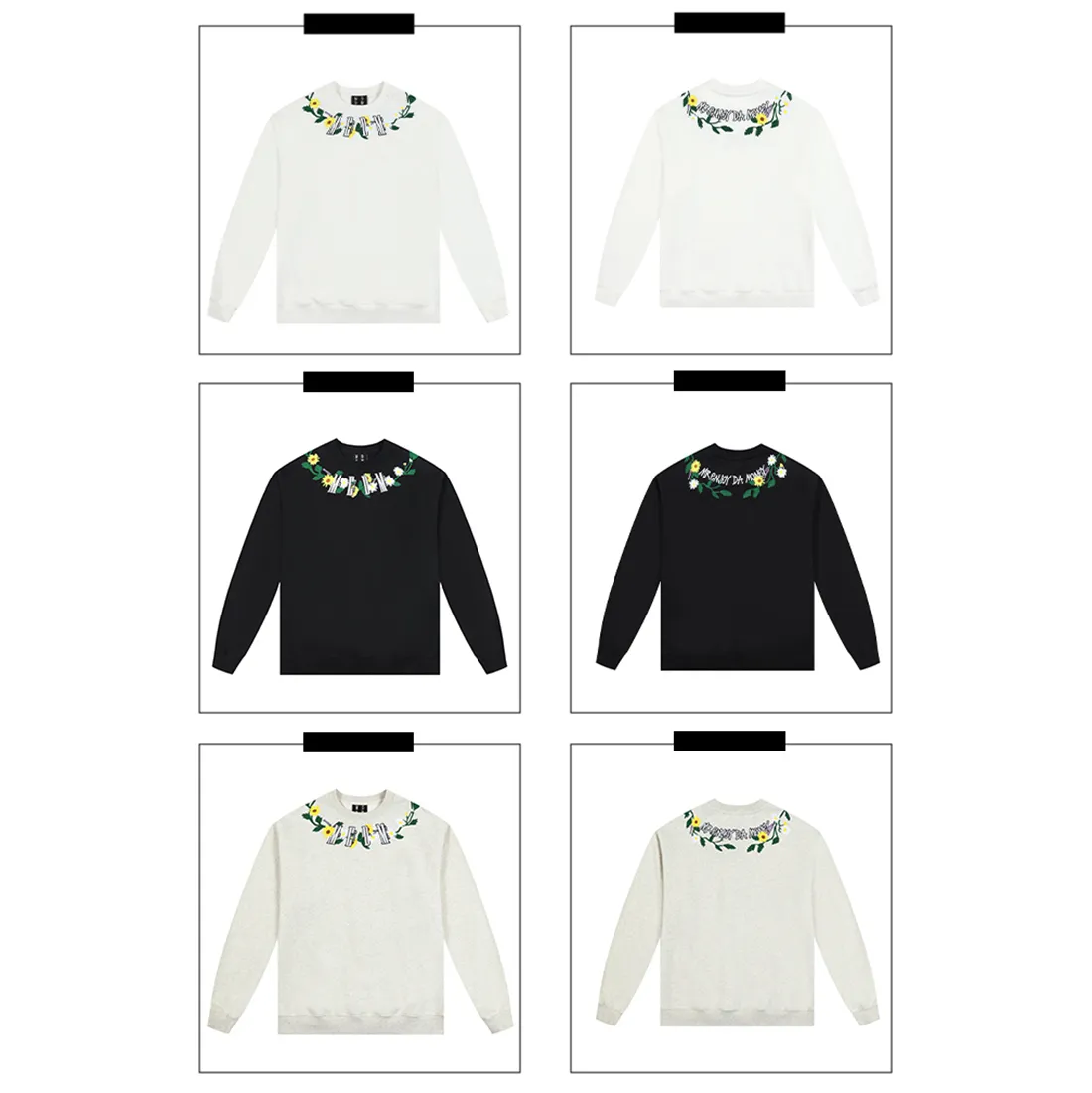 MR. ENJOY DA MONEY  |Crew Neck Flower Patterns Unisex Blended Fabrics