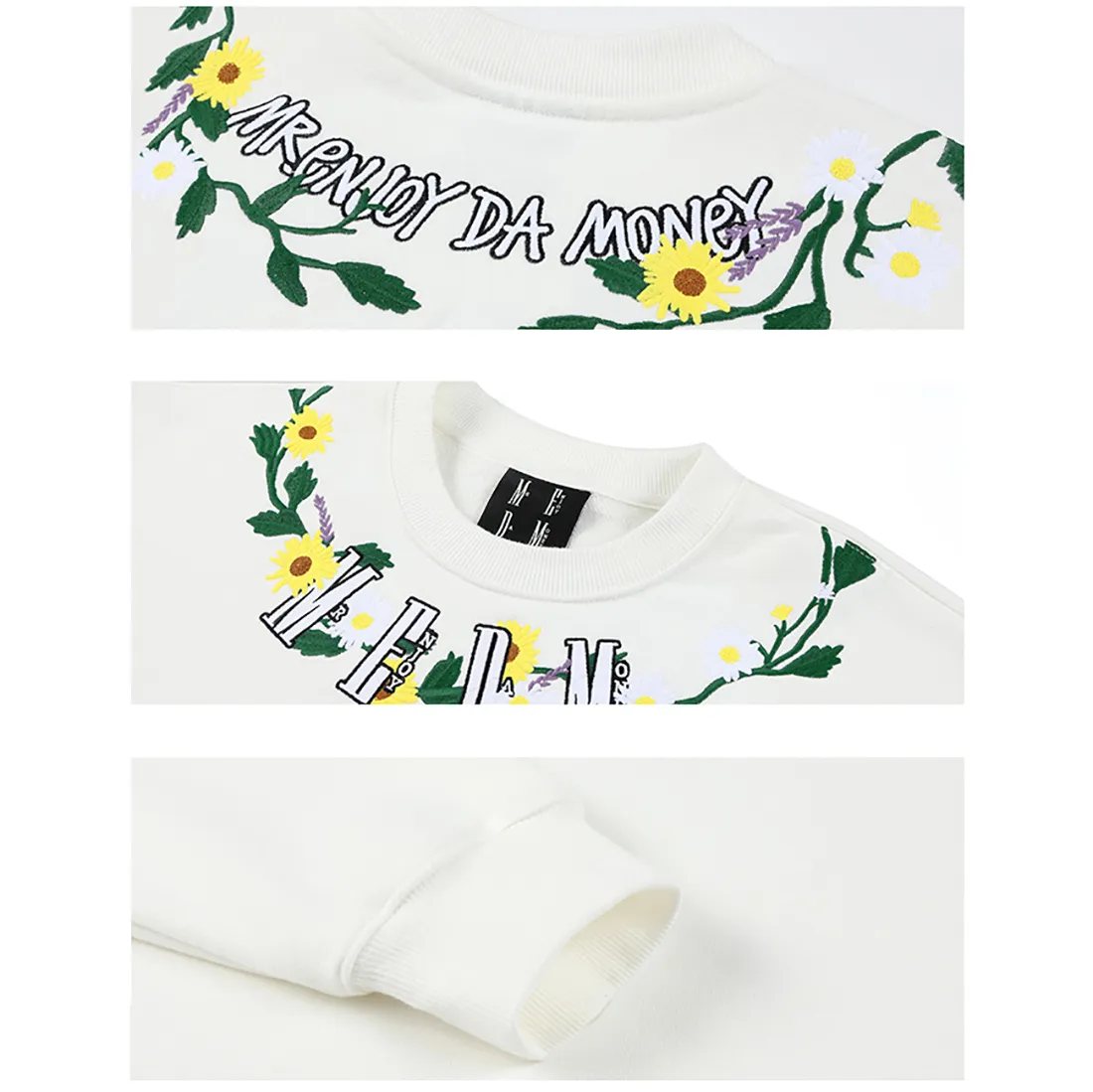 MR. ENJOY DA MONEY  |Crew Neck Flower Patterns Unisex Blended Fabrics