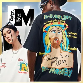 MR. ENJOY DA MONEY  |Crew Neck Unisex Blended Fabrics Street Style Cotton