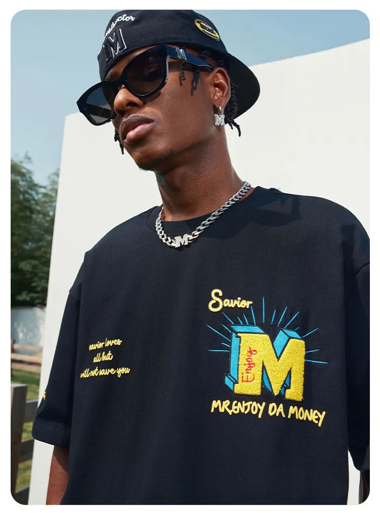 MR. ENJOY DA MONEY  |Crew Neck Unisex Blended Fabrics Street Style Cotton