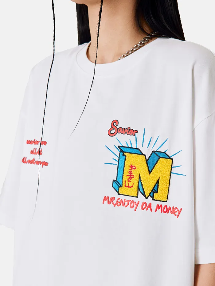 MR. ENJOY DA MONEY  |Crew Neck Unisex Blended Fabrics Street Style Cotton