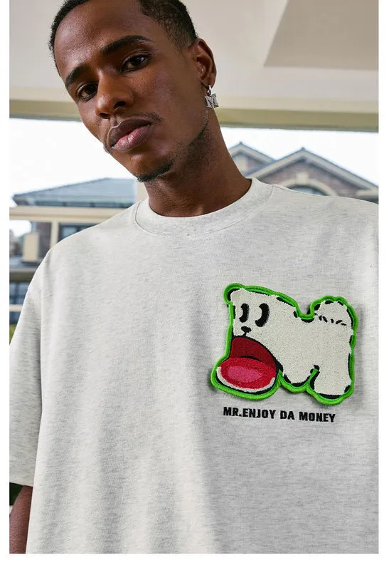 MR. ENJOY DA MONEY  |Crew Neck Unisex Street Style Bi-color Plain Cotton