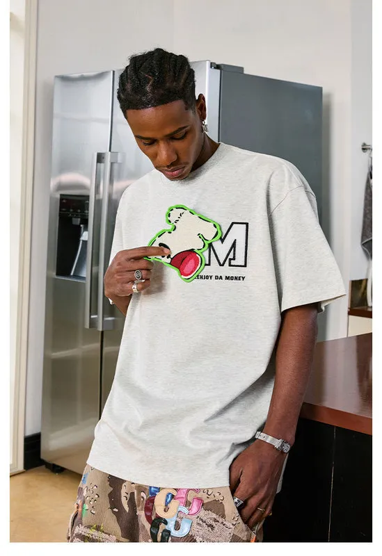 MR. ENJOY DA MONEY  |Crew Neck Unisex Street Style Bi-color Plain Cotton