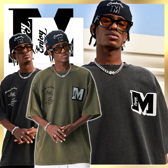 MR. ENJOY DA MONEY  |Crew Neck Unisex Street Style Plain Cotton Short Sleeves